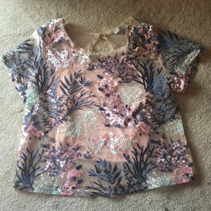 Floral Lace Sheer Crop Top